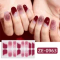 Pegatinas de uñas burdeos con lazos plateados y detalles brillantes para manicura elegante. - Uñas postizas y lima de uñas