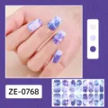 Starry sky purple gradient nail wrap stickers, 16 tips full cover adhesive manicure decals for women. - Starlight Purple Gradient Nail Sticker (ZE-0768)
