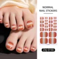 Summer gradient glitter cat-eye toe nail stickers, waterproof false toenails for women. - Cat Eye Glitter Style (ZXJ-0190) / Press-on Nails and Nail File