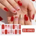 Nuevos envoltorios de uñas de manzana roja y nude pegatinas de uñas de oro brillante festivas - Uñas postizas y lima de uñas