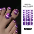 Purple glitter cat eye toe nail stickers waterproof summer sparkly nail wraps for women - Cat Eye Glitter Style (ZXJ-0195) / Press-on Nails and Nail File