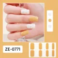 Yellow and white polka dot nail wraps, full cover adhesive manicure stickers for women. - Yellow-White Polka Dot Nail Sticker (ZE-0771)