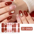 New Year festive nail wraps with cute lucky cat and fireworks design, easy DIY manicure sticker for women. - Press-on Nails and Nail File
