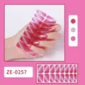 Glänzende Katzenauge Nagelsticker pink glitzernde vollflächige selbstklebende Maniküre Folien - Rosa Glitzer Katzenaugen Stil(ZE-0257) / Künstliche Fingernägel und Nagelfeile