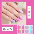 Cute daisy wave nail stickers 16-finger full wrap press-on nail polish film for women girls - Daisy Wave Nail Sticker (ZE-0778)