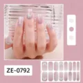 Pink gradient butterfly nail wraps detail, 16 tips sparkling laser nail art stickers. - Pink Gradient Butterfly Nail Sticker (ZE-0792)