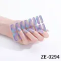 Gradient Glitter Nail Wraps 16-Finger Starry Sky Full Cover Adhesive Nail Art Stickers - ZE-0294