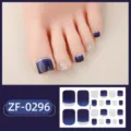 Pegatinas de uñas de los pies con purpurina degradada azul tiras de pedicura brillantes - Estilo ZF-0296 / Uñas postizas y lima de uñas