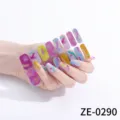 Glitter gradient nail stickers 16 tips colorful sparkle nail wraps DIY manicure accessories - ZE-0290