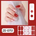 Autocollants d'ongles cœur dégradé Saint-Valentin, 16 bouts design de nail art complet. - ZE-0751 (Cœur Rose Dégradé Rouge Blanc) / Faux ongles et lime à ongles