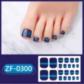 Pegatinas de uñas de los pies con purpurina azul morado ojo de gato, envolturas brillantes. - Estilo ZF-0300 / Uñas postizas y lima de uñas