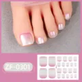 Hermoso juego de pegatinas con purpurina rosa para uñas de los pies y gran pedicura. - Estilo ZF-0301 / Uñas postizas y lima de uñas