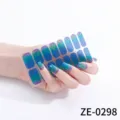 Gradient Glitter Nail Wraps 16 Tips Starry Nail Stickers for Women Manicure Supplies - ZE-0298