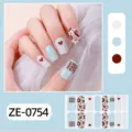 Vue détaillée des autocollants d'ongles romantiques motif cœur et amour avec feuille. - ZE-0754 (Cœur Lettre Lèvres) / Faux ongles et lime à ongles