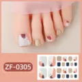 Envoltorios de uñas de los pies geométricos abstractos pegatinas de pies con purpurina - Estilo ZF-0305 / Uñas postizas y lima de uñas