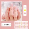 French cute floral nail wraps holographic glitter press on nail stickers set for women girls - Pink Sequin Floral Nail Sticker (ZE-0802)