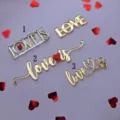 Valentine's acrylic cake topper love heart cupcake decoration party dessert table decor - Design No. 3 "Love Is"