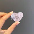 Acrylic Mother's Day heart cake topper mirror finish decorative party dessert supply - Heart Style (D-541) / Rose Gold
