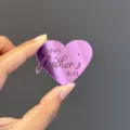 Purple Acrylic Heart Mother's Day Cake Topper Happy Mothers Day Party Dessert Decoration - Heart Style (D-541) / Mirror Rose Red