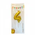 Gold number 4 birthday cake candle topper decorative party supplies for celebration events - Number Candle Gold 4