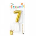 Gold number 7 birthday candle cake topper in blister card packaging for party decoration - Number Candle Gold 7