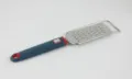 Stainless steel kitchen grater with blue silicone handle for cheese vegetable shredding - Large Hole Ginger Graters