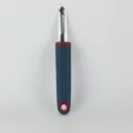 Stainless steel kitchen peeler close-up showing sharp blade and ergonomic handle design. - Arch-Shaped Graters