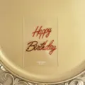 Transparent acrylic double layer happy birthday cake topper party decoration dessert table - Mirror Bright Red + Transparent Marked Base
