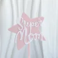 Detalle de adorno para tarta acrilico, estrella rosa con texto super mom blanco, decoracion. - Estrella Super Mom