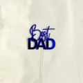 Topper per torta Best DAD in acrilico blu per decorazioni dolci festa del papà accessori. - Miglior papà in inglese blu reale specchiato (include bastoncino in acrilico trasparente)