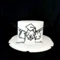 Negro acrilico tarta topper silueta graduacion doctor sombrero pastel decoracion fiesta accesorio - Abrazando Futuro Graduación / Negro