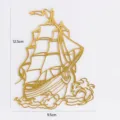 Gold acrylic sailboat cake topper decoration graduation party cupcake ornament 12.5cm x 9cm - Sailboat Style 1