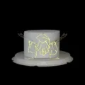 Adorno de tarta de graduación de acrílico dorado, elegante diseño de línea para fiesta. - Abrazando Futuro Graduación / Dorado
