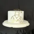 Topper de pastel de graduacion de mujer de acrilico dorado decoracion de fiesta - Pose de Doctor Femenino / Dorado