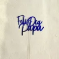 Topper torta festa del papà acrilico dettaglio, decorazione blu Feliz Dia Papa carina. - Buon compleanno in spagnolo stile 1 blu reale specchio (con asta in acrilico trasparente)