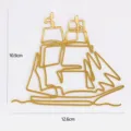 Gold acrylic sailboat cake topper minimalist nautical theme decoration for graduation party cupcake - Sailboat Style 2