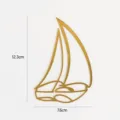 Acrylic sailboat cake topper, gold geometric ship decoration for graduation party and dessert. - Sailboat Style 3