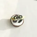 Festa del Papà nero oro DAD baffi torta topper cupcake decorazione festa forniture pasticceria - DAD con baffi nero e oro