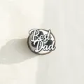 Dettaglio topper per cupcake Festa del Papà, design Best Dad in bianco e nero per feste. - Miglior papà a doppio strato bianco e nero