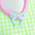 Topper para tarta con lazo de papel de doble capa estilo coreano para fiesta de cumpleaños. - 5 Pcs Azul Papel Lazo Doble Capa Barra Acrílico Kit Materiales Ancho 8.5CM