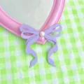 Adorno de tarta con lazo de papel morado y gema, vista de detalle para decoración. - 5 Pcs Púrpura Papel Lazo Doble Capa Barra Acrílico Kit Materiales Ancho 8.5CM