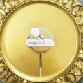 Acrylic happy birthday cake topper with cotton candy design for party decoration detail. - Flower Silver Birthday