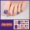Zomer teennagel stickers met ster- en streepmotieven voor stijlvolle pedicures thuis. - Sterrenhemel Hart Streep Stijl (ZXJ-0155)