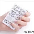 Pegatinas de uñas craqueladas plateadas con purpurina para manicura de mujeres - ZK-0129