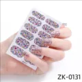 Glitter leopard print full nail stickers colorful abstract dot nail art wraps for women - ZK-0131
