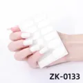 Solid white full cover nail wraps simple glossy nail art stickers elegant style option - ZK-0133