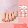 Set de pegatinas de purpurina rosa para uñas de los pies, lámina de pedicura elegante. - Estilo ZF-0274 / Uñas postizas y lima de uñas