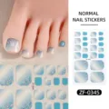 Pegatinas de Uñas de los Pies con Purpurina Azul Variante - Elegante Nail Art Perlado - Estilo ZF-0345 / Uñas postizas y lima de uñas