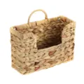 Woven Hanging Storage Basket Wall Mounted Magazine Holder Natural Straw Organizer for Home Decor - As Shown