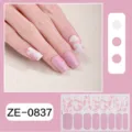 Pink glitter and cow print nail wrap stickers, trendy DIY manicure for women styling. - Cow Print Style (ZE-0837)